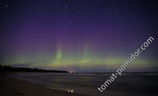 Северное сияние в Латвии 15.04.2016г