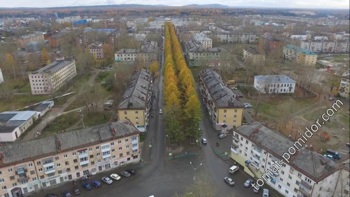 Североуральск. Лиственная аллея со стороны вокзала.