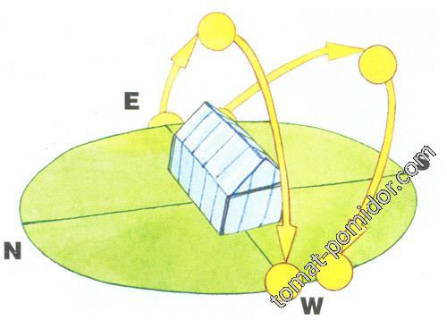 правильное расположение теплицы