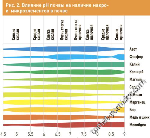 Влияние РН на наличие микроэлементов в почве